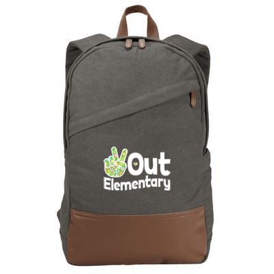 Retro Peace Out Elementary  Cotton Canvas Backpack