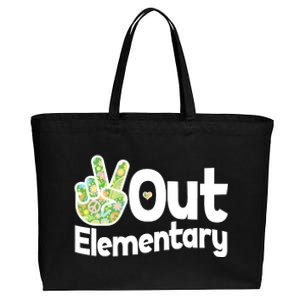 Retro Peace Out Elementary  Cotton Canvas Jumbo Tote