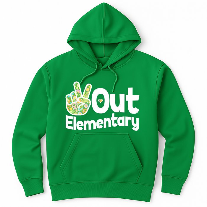 Retro Peace Out Elementary  Hoodie
