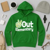 Retro Peace Out Elementary  Hoodie