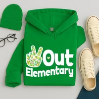 Retro Peace Out Elementary  Hoodie