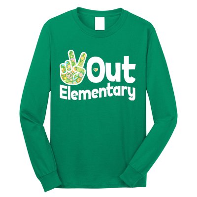 Retro Peace Out Elementary  Long Sleeve Shirt