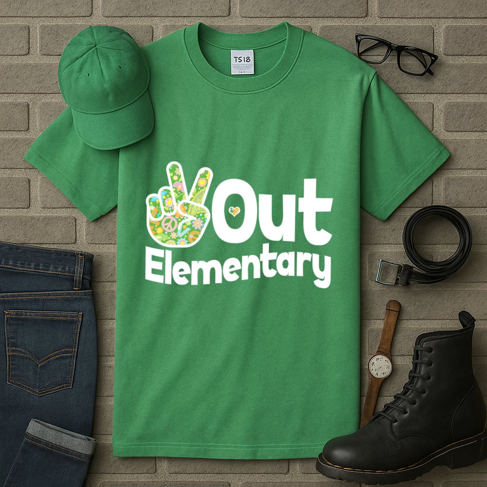 Retro Peace Out Elementary  Tall T-Shirt