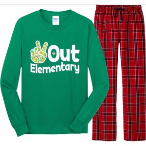 Retro Peace Out Elementary  Long Sleeve Pajama Set