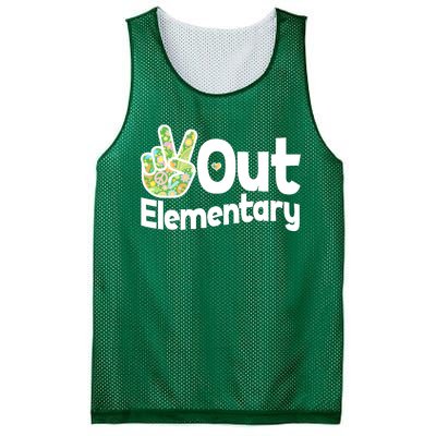 Retro Peace Out Elementary  Mesh Reversible Basketball Jersey Tank