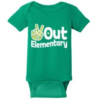 Retro Peace Out Elementary  Baby Bodysuit