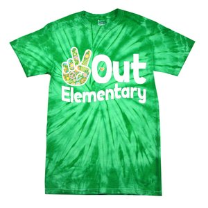 Retro Peace Out Elementary  Tie-Dye T-Shirt