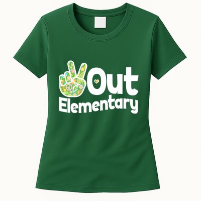Retro Peace Out Elementary  Womens T-Shirt