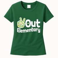 Retro Peace Out Elementary  Womens T-Shirt