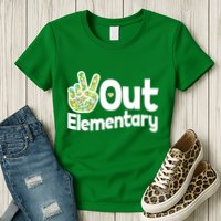 Retro Peace Out Elementary  Womens T-Shirt