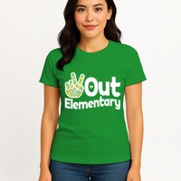 Retro Peace Out Elementary  Womens T-Shirt