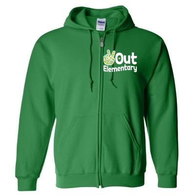 Retro Peace Out Elementary  Full Zip Hoodie