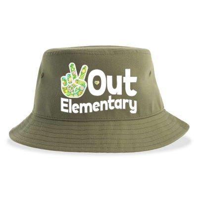 Retro Peace Out Elementary  Sustainable Bucket Hat