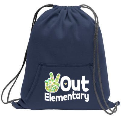 Retro Peace Out Elementary  Sweatshirt Cinch Pack Bag