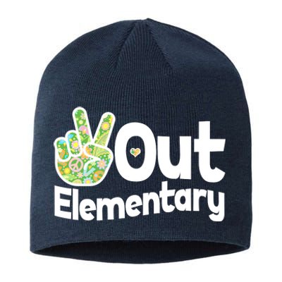 Retro Peace Out Elementary  Sustainable Beanie