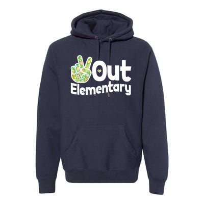 Retro Peace Out Elementary  Premium Hoodie