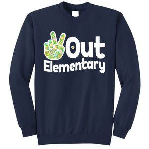 Retro Peace Out Elementary  Tall Sweatshirt