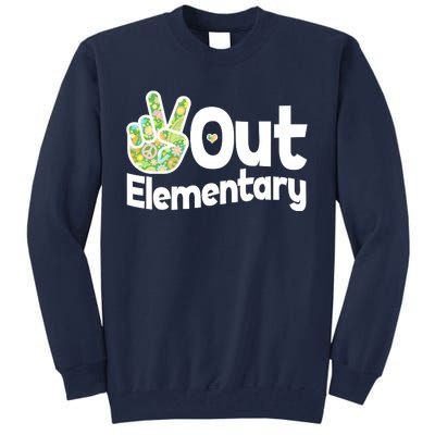 Retro Peace Out Elementary  Tall Sweatshirt