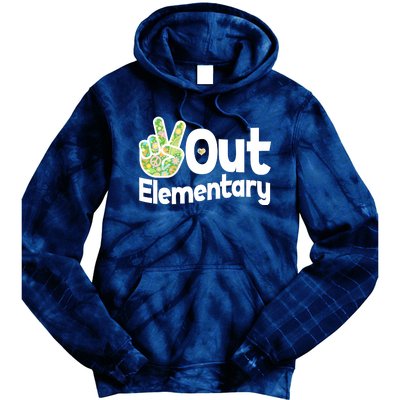 Retro Peace Out Elementary  Tie Dye Hoodie