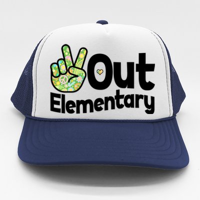 Retro Peace Out Elementary  Trucker Hat