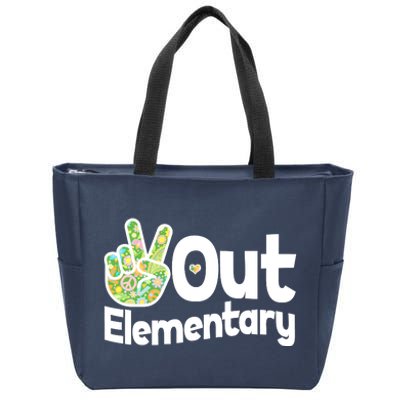 Retro Peace Out Elementary  Zip Tote Bag