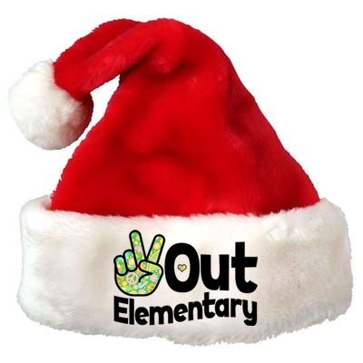 Retro Peace Out Elementary  Premium Christmas Santa Hat