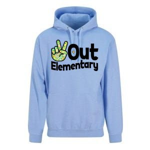 Retro Peace Out Elementary  Unisex Surf Hoodie