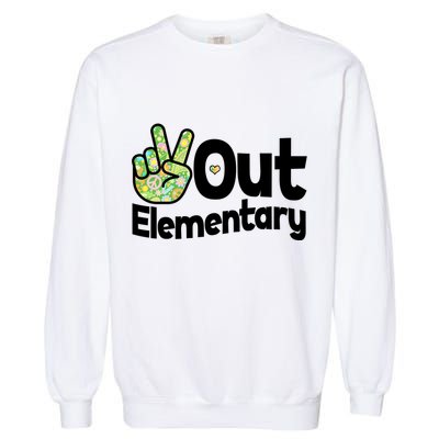 Retro Peace Out Elementary  Garment-Dyed Sweatshirt