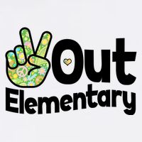 Retro Peace Out Elementary  Garment-Dyed Sweatshirt