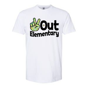 Retro Peace Out Elementary  Softstyle CVC T-Shirt