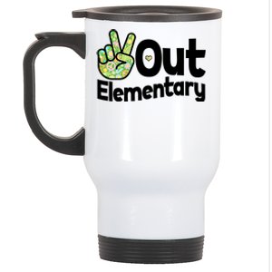 Retro Peace Out Elementary  Stainless Steel Travel Mug