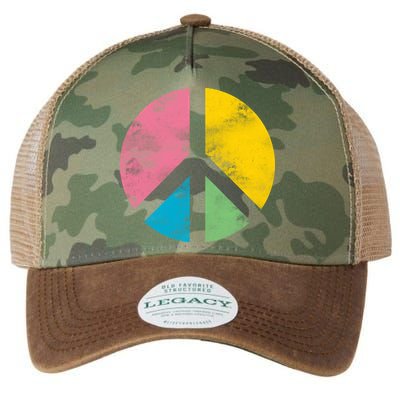 Retro Peace Sign Legacy Tie Dye Trucker Hat