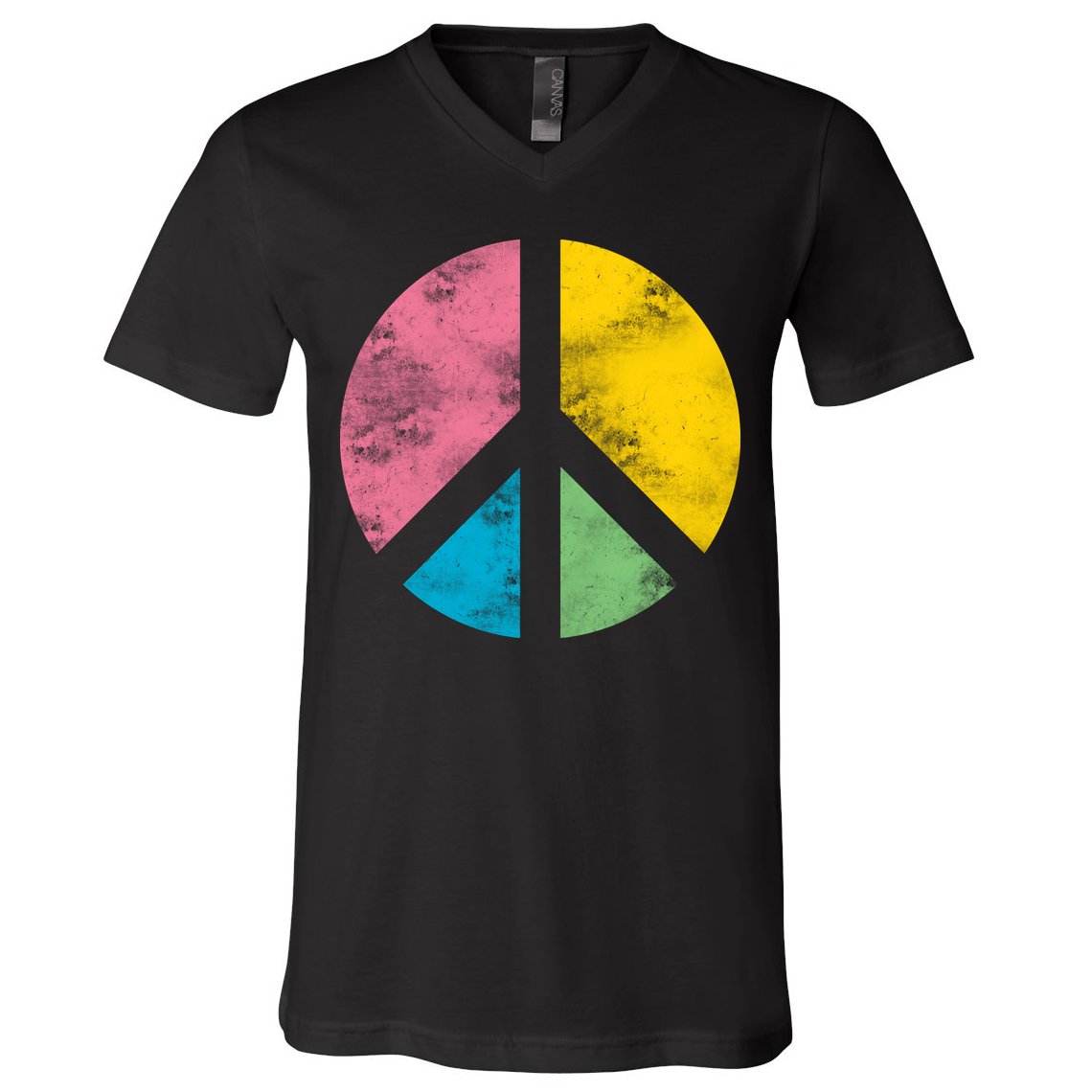 Retro Peace Sign V-Neck T-Shirt