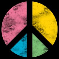 Retro Peace Sign Button