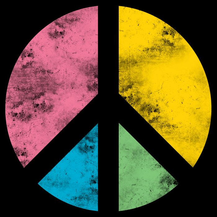 Retro Peace Sign Drawstring Bag