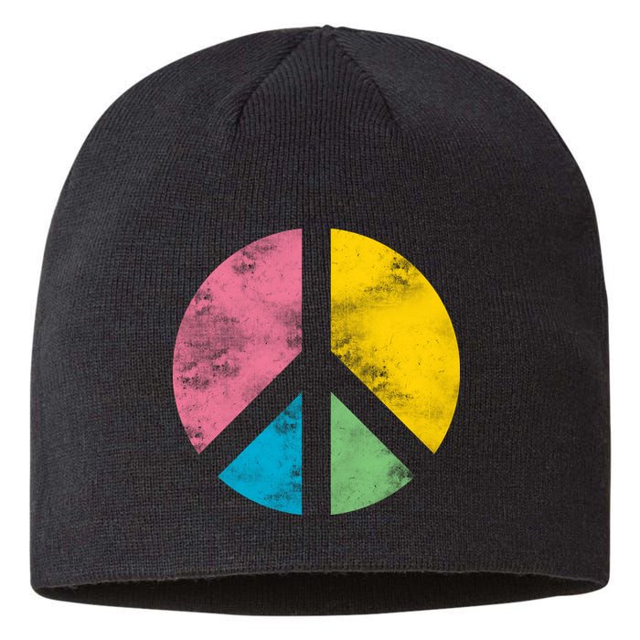Retro Peace Sign Sustainable Beanie