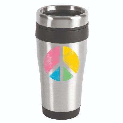Retro Peace Sign 16oz Travel Tumbler