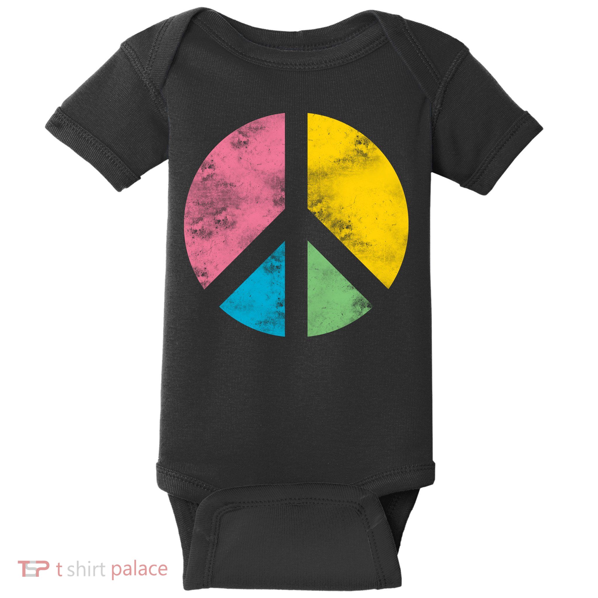 Retro Peace Sign Baby Bodysuit