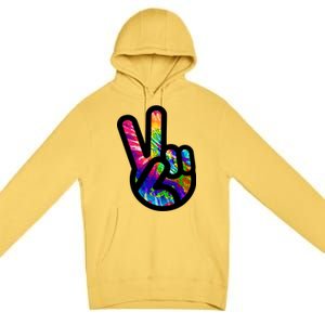 Retro Peace Sign Hand Premium Pullover Hoodie