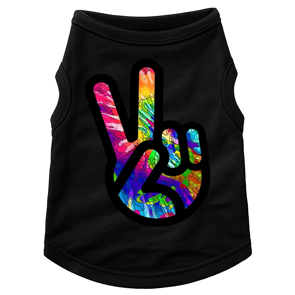 Retro Peace Sign Hand Doggie Tank