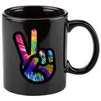 Retro Peace Sign Hand 11oz C Handle Ceramic Mug