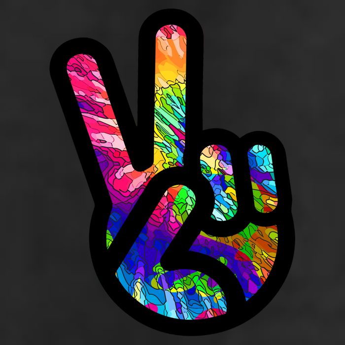 Retro Peace Sign Hand 11oz C Handle Ceramic Mug