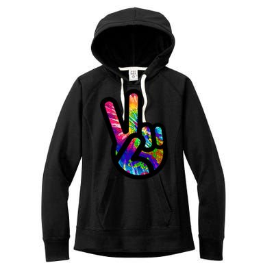 Retro Peace Sign Hand Women's Fleece Hoodie