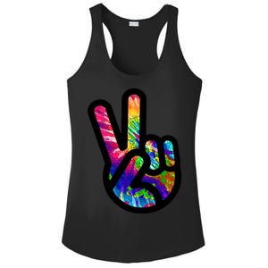 Retro Peace Sign Hand Ladies PosiCharge Competitor Racerback Tank