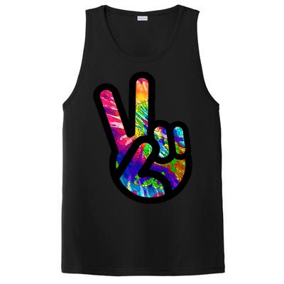 Retro Peace Sign Hand PosiCharge Competitor Tank