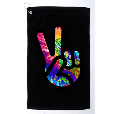Retro Peace Sign Hand Golf Towel