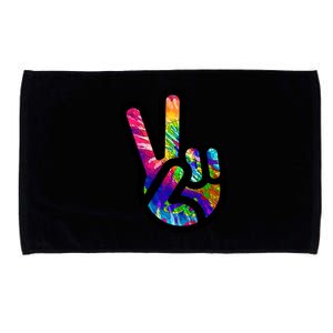 Retro Peace Sign Hand Microfiber Hand Towel