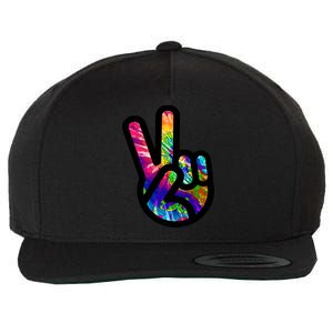 Retro Peace Sign Hand Wool Snapback Cap