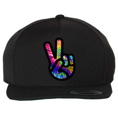 Retro Peace Sign Hand Wool Snapback Cap
