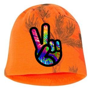 Retro Peace Sign Hand Kati - Camo Knit Beanie